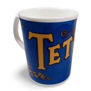 Tetley Tea Fine Bone China Coffee Cup Mug Rich Blue Background - Made in England